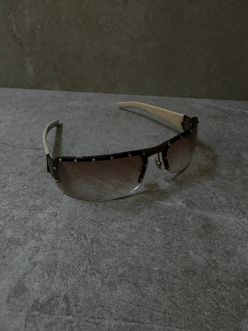 Gucci Y2K Studded Shield Monogram Sunglasses GG 2829/S