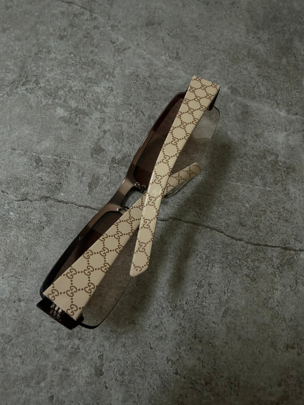 Gucci Y2K Studded Shield Monogram Sunglasses GG 2829/S