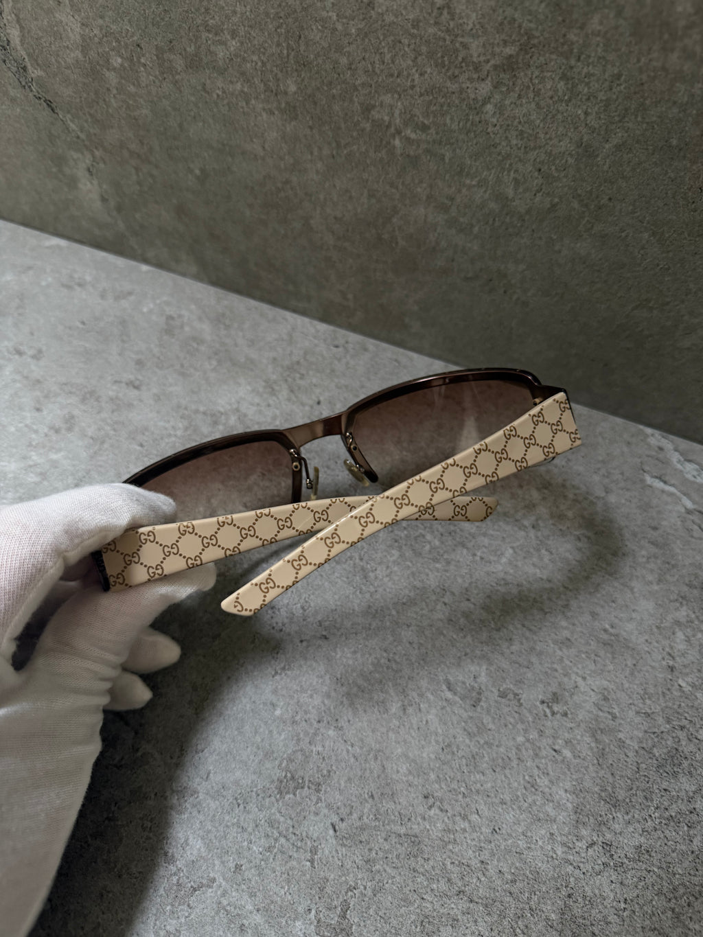Gucci Y2K Studded Shield Monogram Sunglasses GG 2829/S