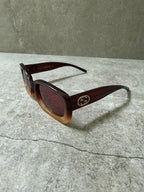 Gucci Cherry Burgundy Honey Ombre Vintage 1998 Tom Ford Sunglasses GG2407/S