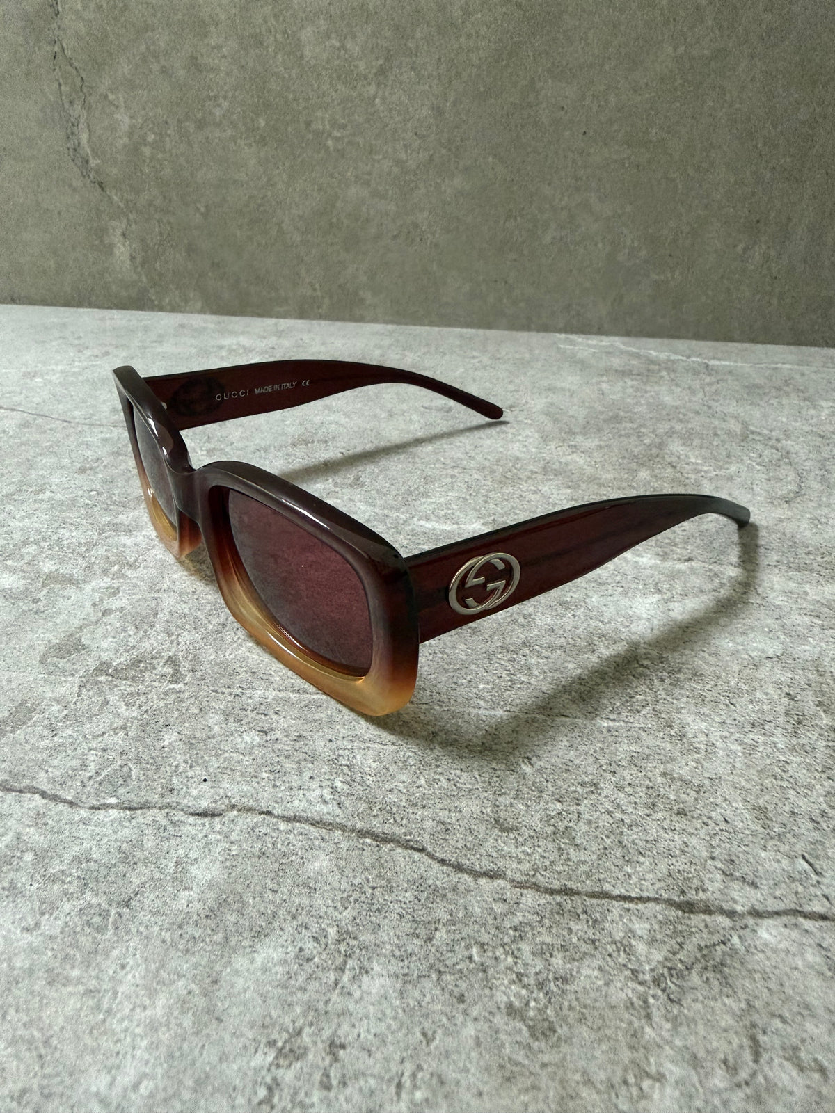 Gucci Cherry Burgundy Honey Ombre Vintage 1998 Tom Ford Sunglasses GG2407/S