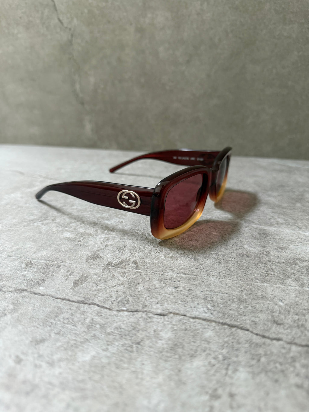 Gucci Cherry Burgundy Honey Ombre Vintage 1998 Tom Ford Sunglasses GG2407/S