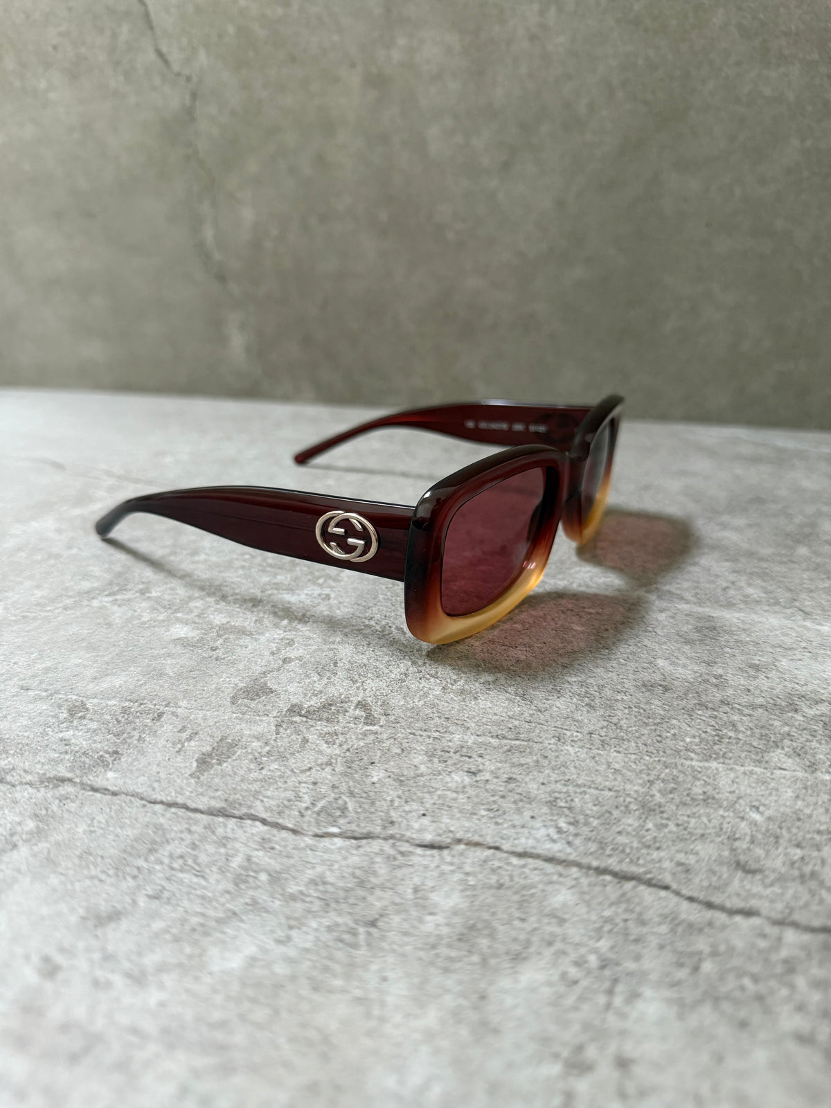 Gucci Cherry Burgundy Honey Ombre Vintage 1998 Tom Ford Sunglasses GG2407/S