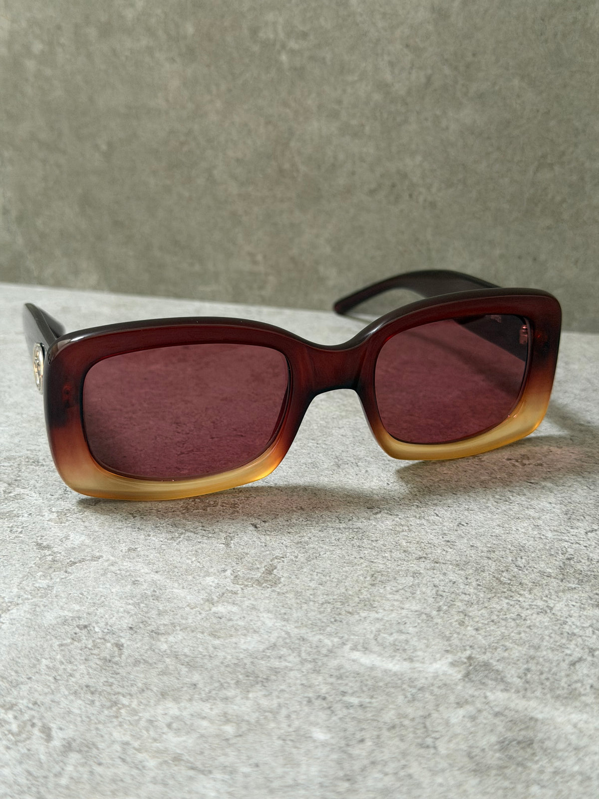 Gucci Cherry Burgundy Honey Ombre Vintage 1998 Tom Ford Sunglasses GG2407/S