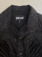 Just Cavalli Y2K Black Cropped Denim Jacket - XS