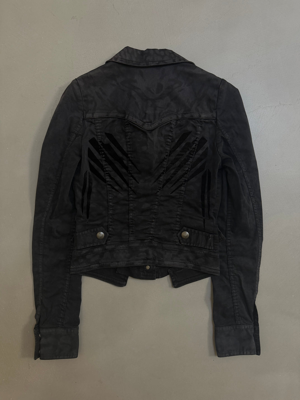 Just Cavalli Y2K Black Cropped Denim Jacket - XS
