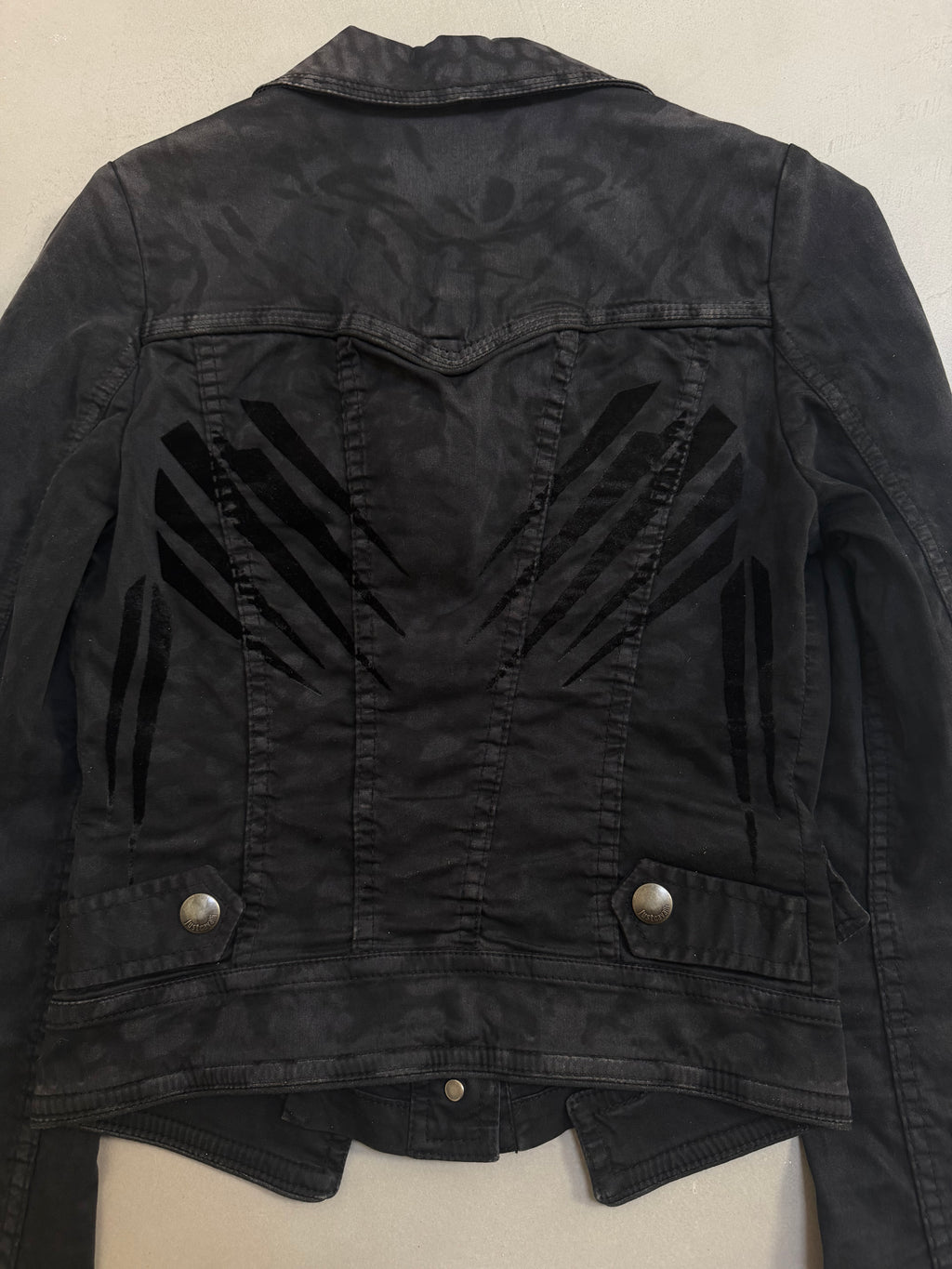 Just Cavalli Y2K Black Cropped Denim Jacket - XS
