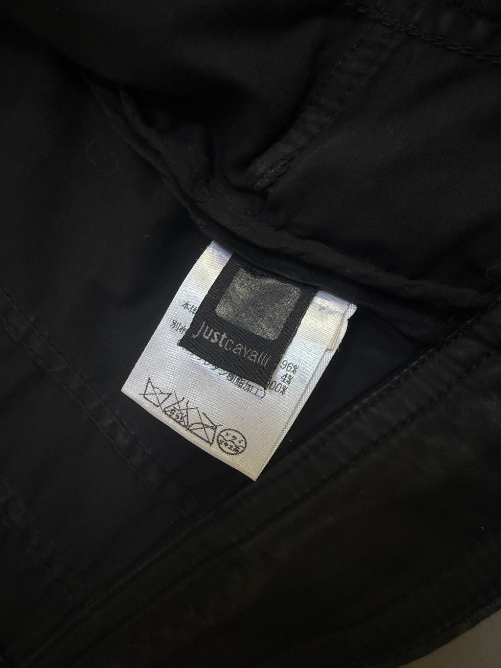 Just Cavalli Y2K Black Cropped Denim Jacket - XS