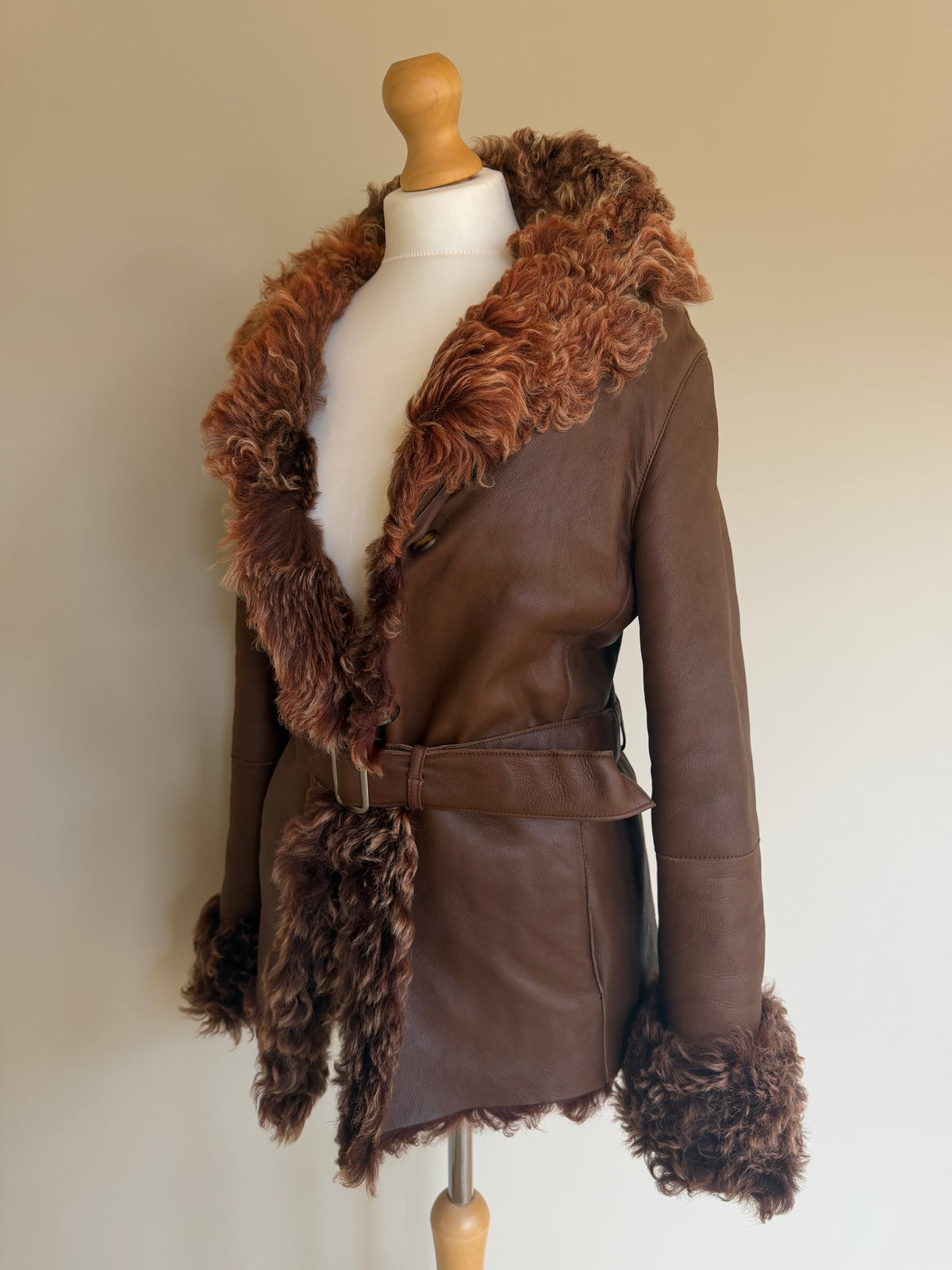 Emanuela Italian Vintage Penny Lane Shearling Coat - S