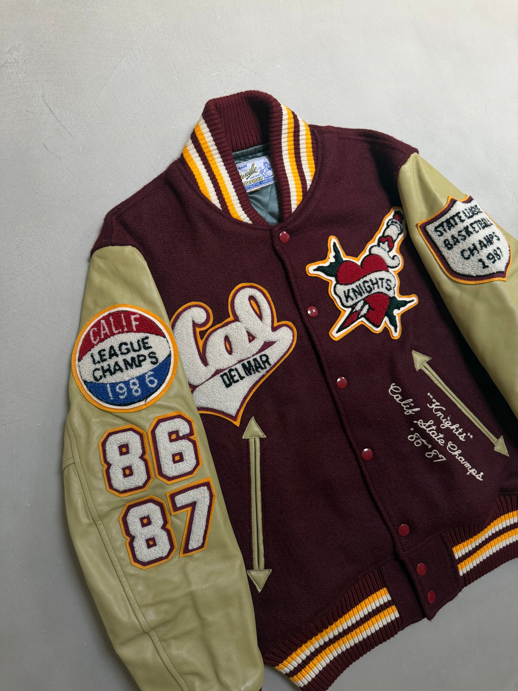 Whitesville Toyo Enterprise AW17 'Knights' Letterman Varsity Jacket - S