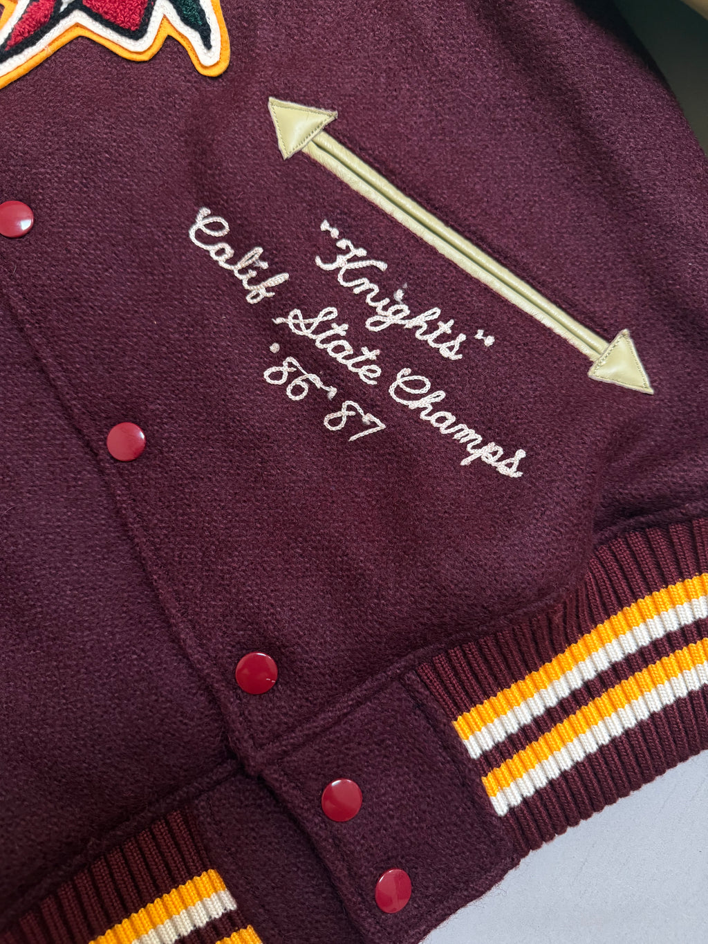 Whitesville Toyo Enterprise AW17 'Knights' Letterman Varsity Jacket - S