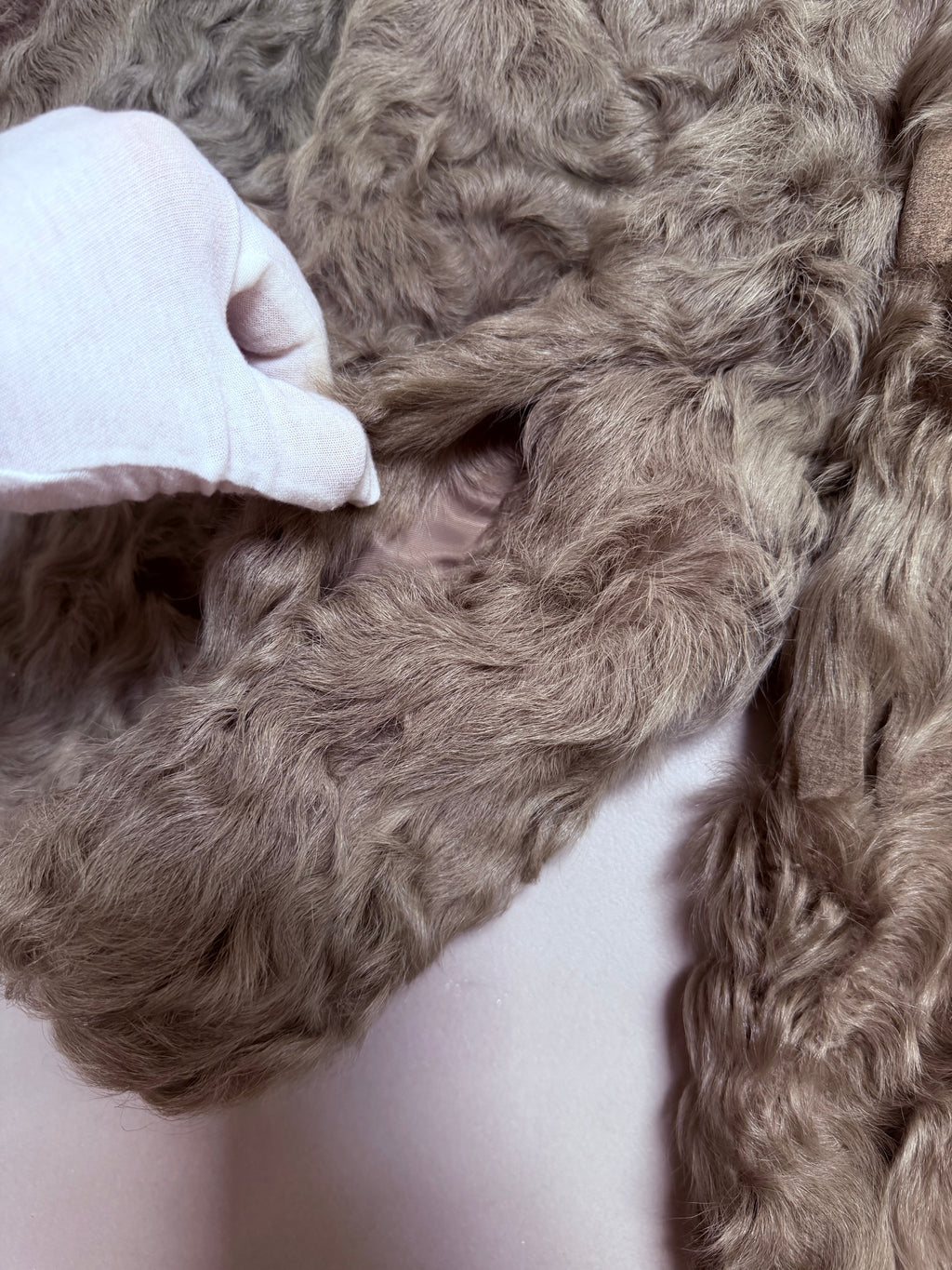 Rotiny Persian Lamb Curled Fur Jacket - S