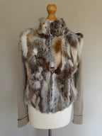 Y2K Rabbit Fur & Wool Knit Cardigan Jacket - S