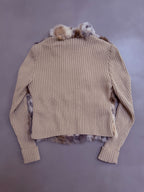 Y2K Rabbit Fur & Wool Knit Cardigan Jacket - S