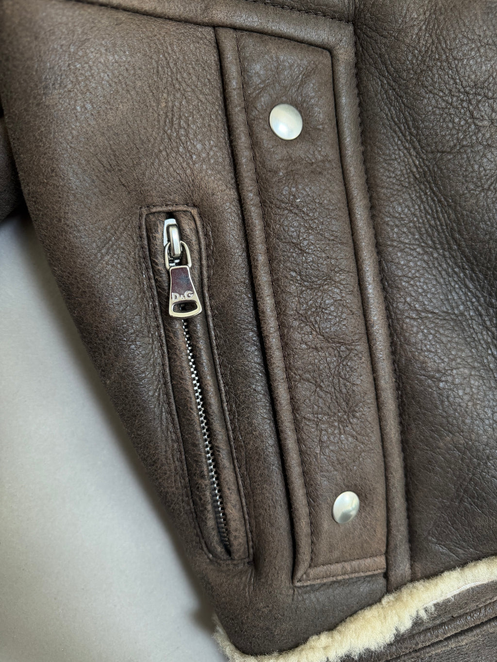 Dolce & Gabbana AW03 Flight Aviator B-3 Shearling Jacket - XS