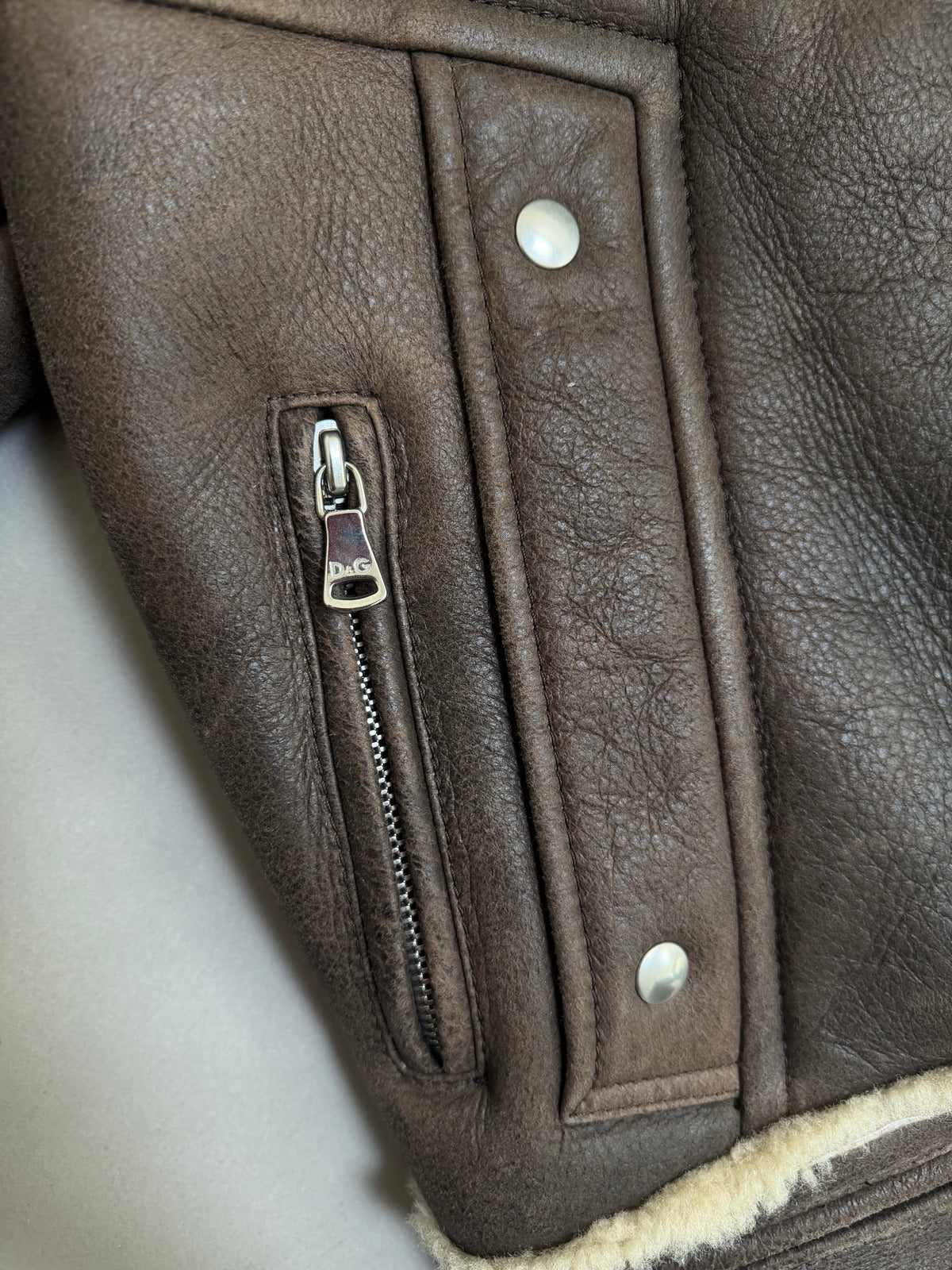 Dolce & Gabbana AW03 Flight Aviator B-3 Shearling Jacket - XS