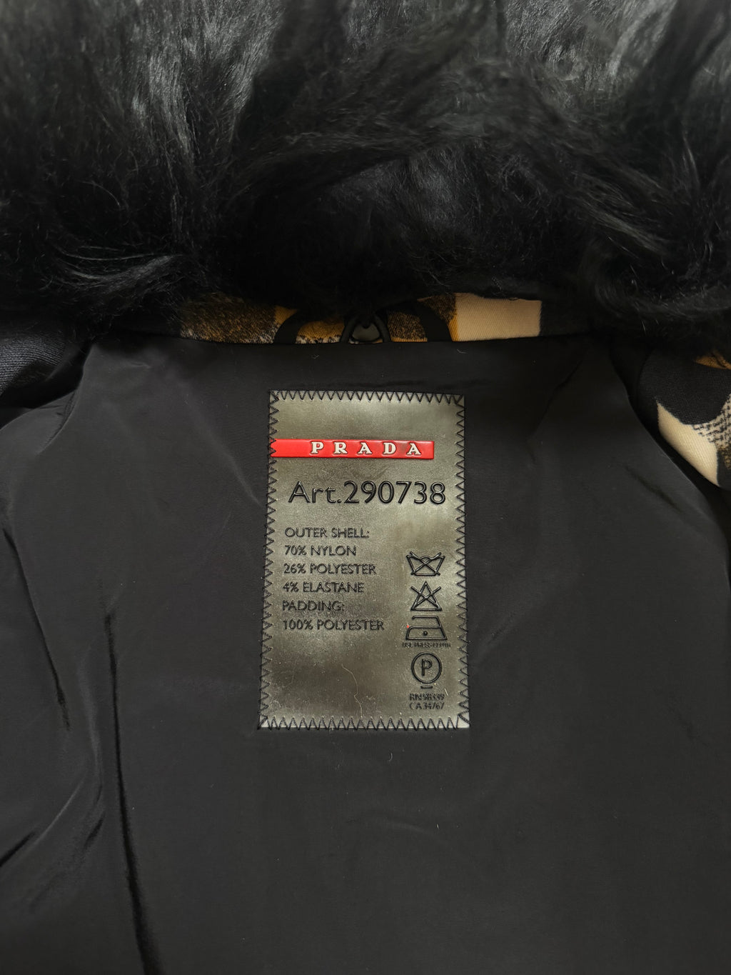 Prada AW14 Geometric Double Breasted Jacket With Shearling Collar - XS