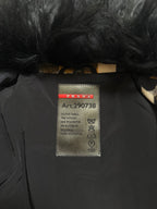 Prada AW14 Geometric Double Breasted Jacket With Shearling Collar - XS