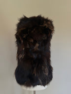 Luka-Pelli Hooded Long Fox Fur Vest Sleeveless Jacket - M