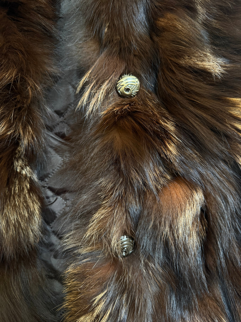 Luka-Pelli Hooded Long Fox Fur Vest Sleeveless Jacket - M