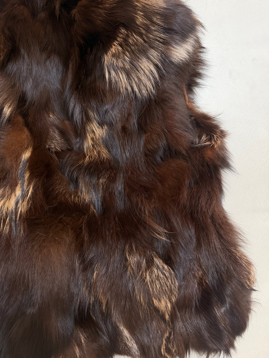 Luka-Pelli Hooded Long Fox Fur Vest Sleeveless Jacket - M