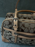 Coach Signature Jacquard Leather Satchel Bag