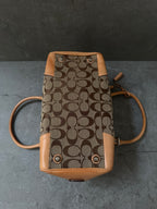 Coach Signature Jacquard Leather Satchel Bag