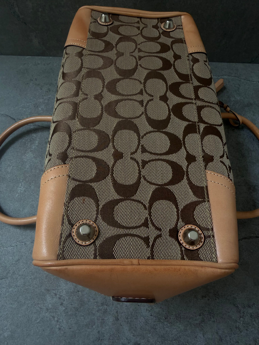 Coach Signature Jacquard Leather Satchel Bag