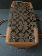 Coach Signature Jacquard Leather Satchel Bag