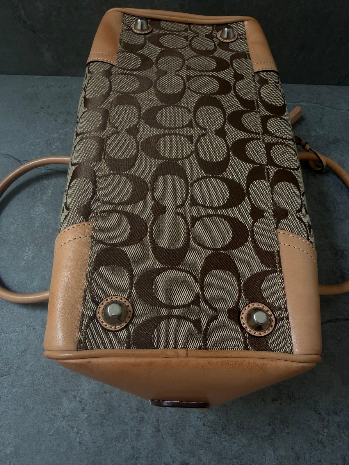 Coach Signature Jacquard Leather Satchel Bag