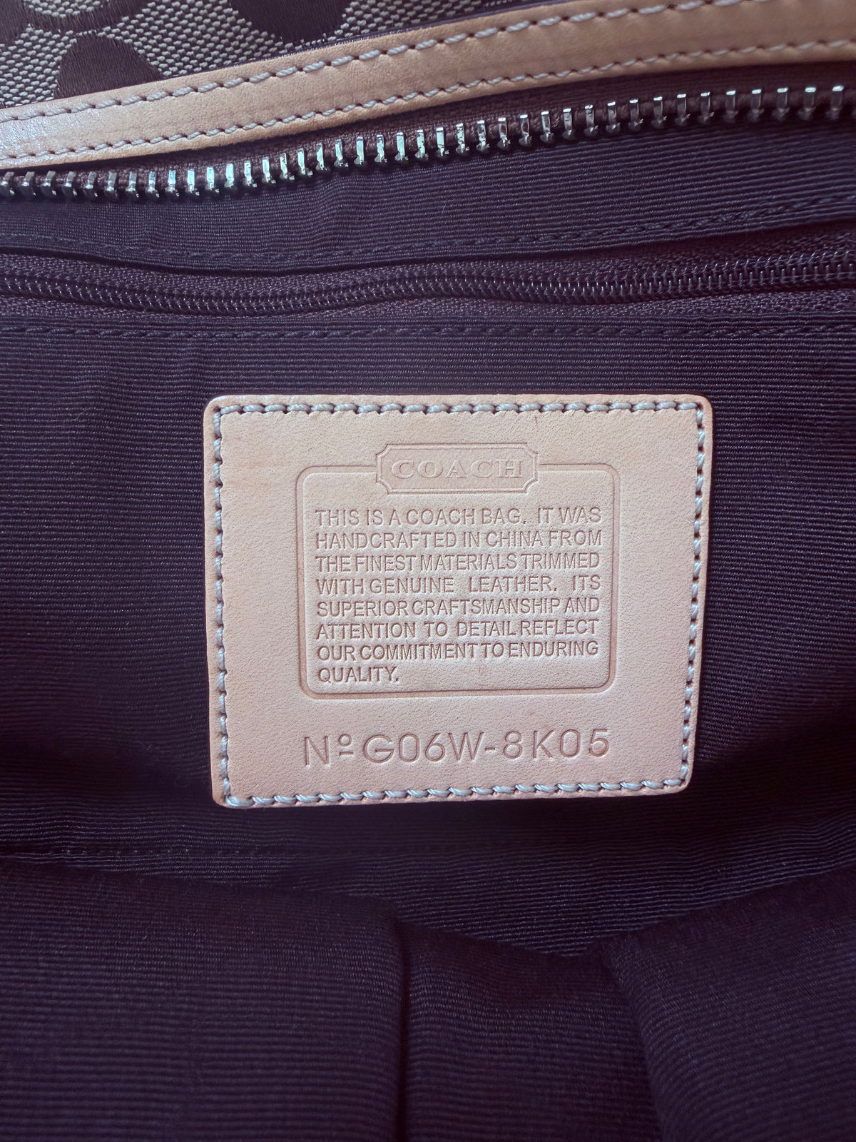 Coach Signature Jacquard Leather Satchel Bag