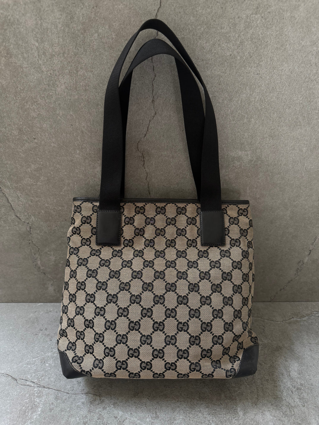 Gucci GG Monogram 1998 Canvas Leather Pocket Shoulder Bag