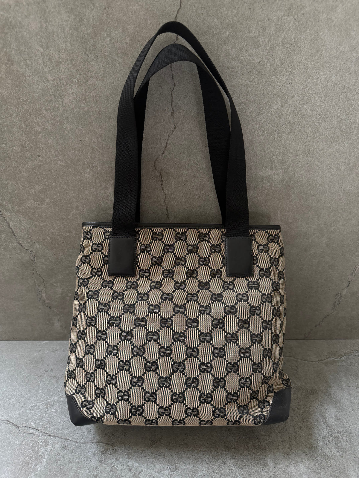Gucci GG Monogram 1998 Canvas Leather Pocket Shoulder Bag