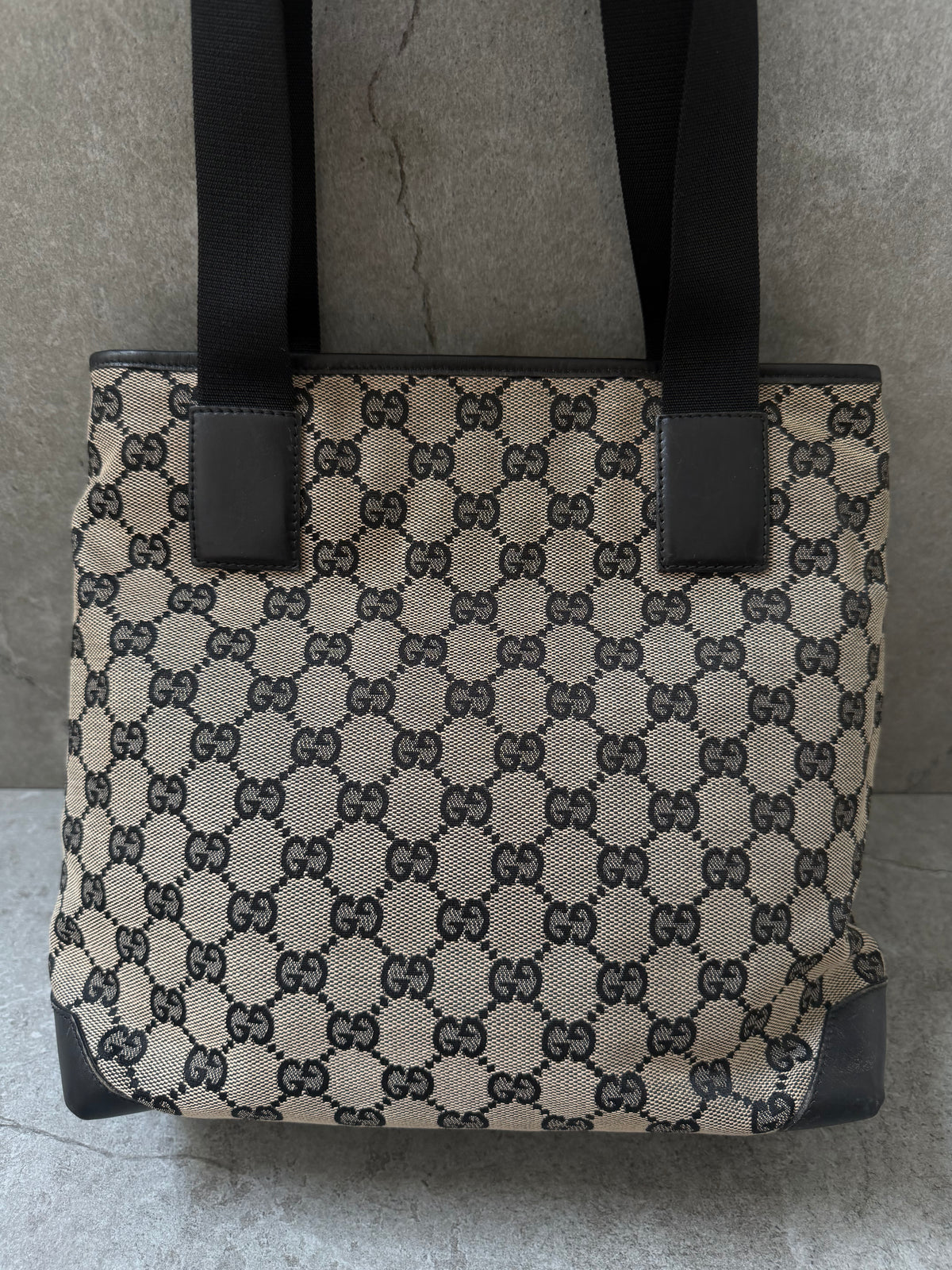 Gucci GG Monogram 1998 Canvas Leather Pocket Shoulder Bag