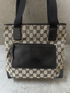 Gucci GG Monogram 1998 Canvas Leather Pocket Shoulder Bag