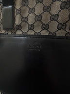 Gucci GG Monogram 1998 Canvas Leather Pocket Shoulder Bag