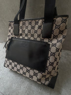 Gucci GG Monogram 1998 Canvas Leather Pocket Shoulder Bag