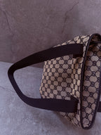 Gucci GG Monogram 1998 Canvas Leather Pocket Shoulder Bag