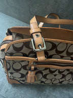 Coach Signature Jacquard Leather Hampton Satchel Bag