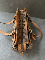 Coach Signature Jacquard Leather Hampton Satchel Bag