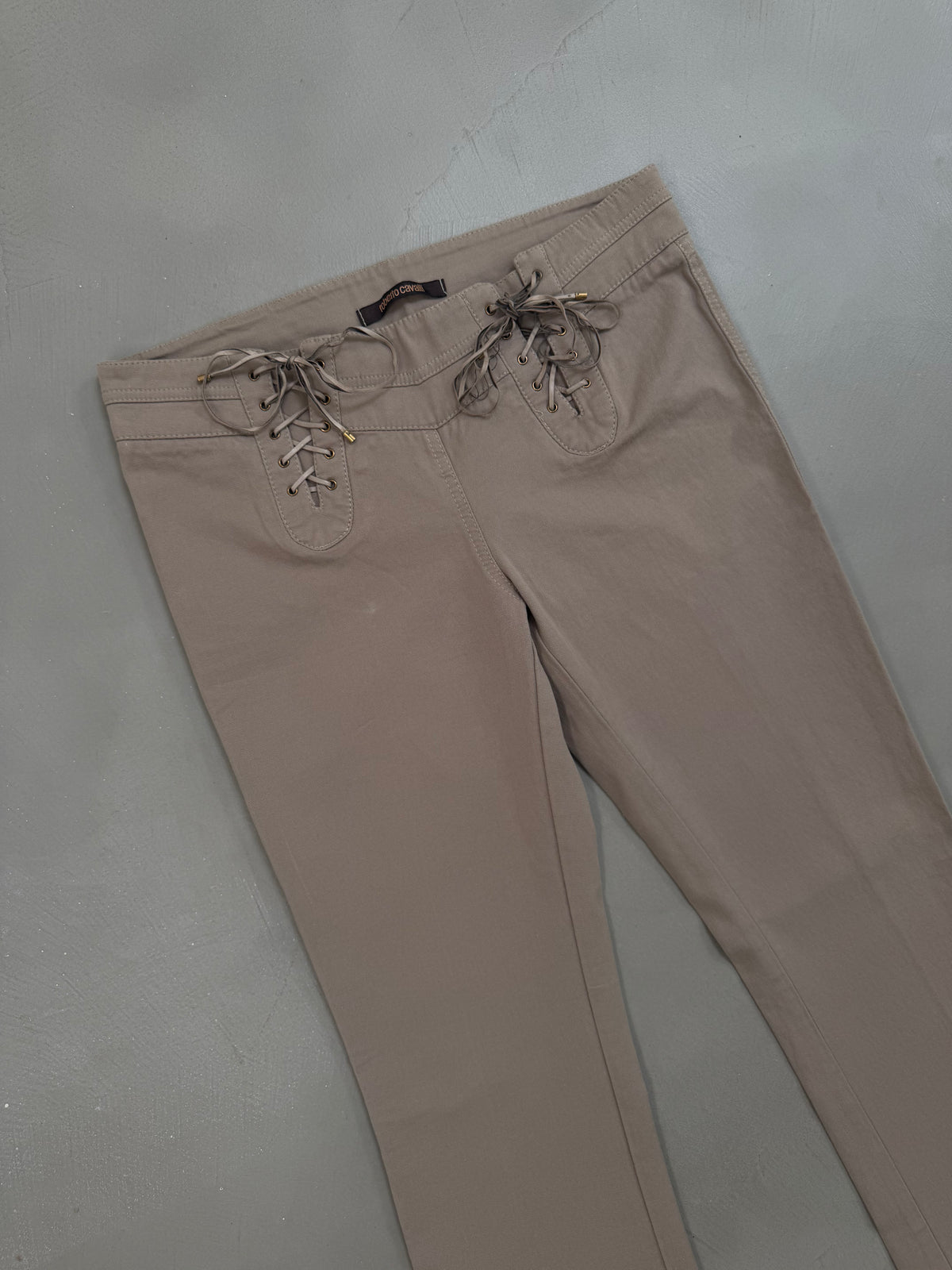 Roberto Cavalli Y2K Flared Bootcut Lace Up Trousers - W31"
