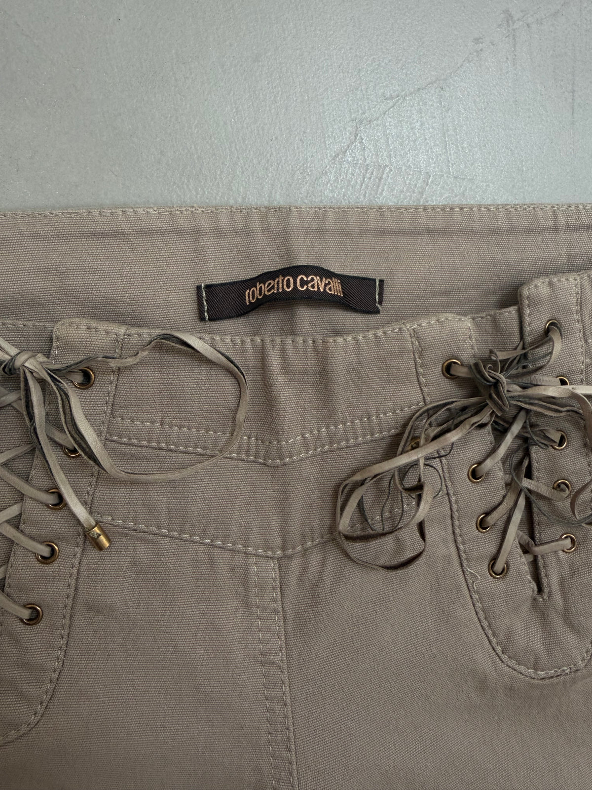 Roberto Cavalli Y2K Flared Bootcut Lace Up Trousers - W31"