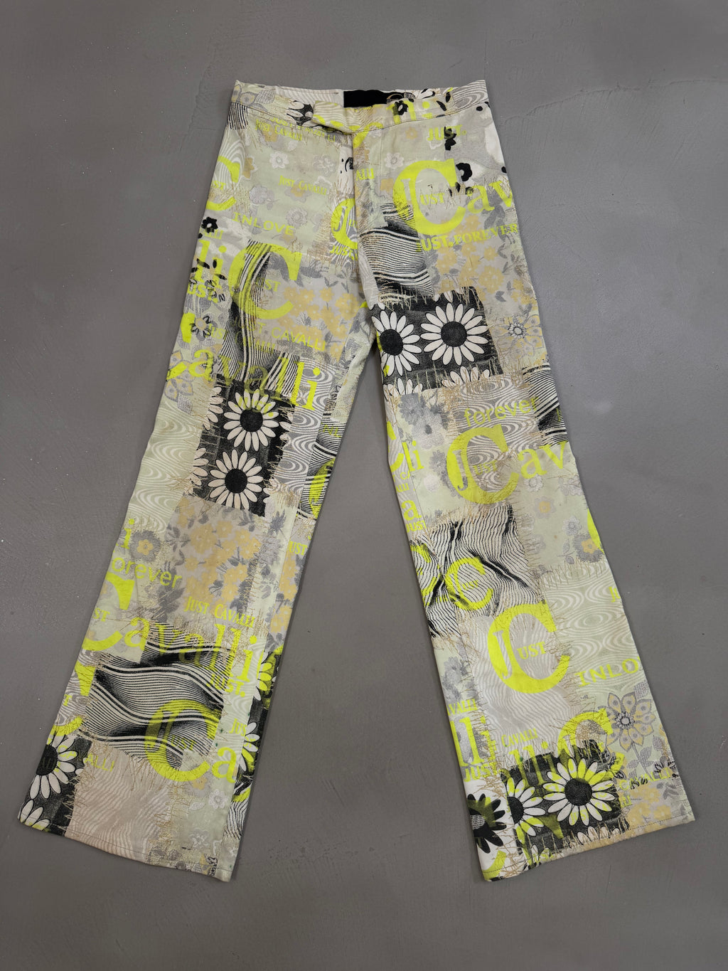 Just Cavalli Y2K Floral Graphic Flared Jeans - W24"