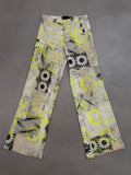 Just Cavalli Y2K Floral Graphic Flared Jeans - W24"