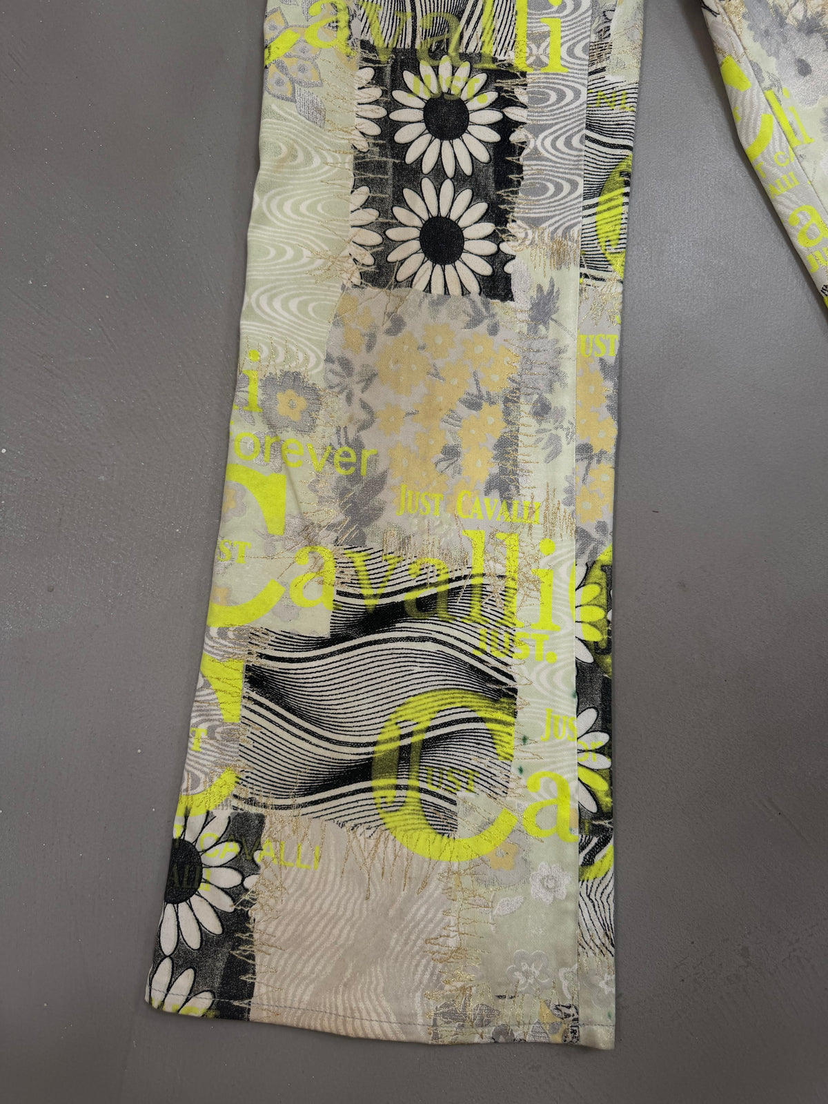 Just Cavalli Y2K Floral Graphic Flared Jeans - W24"