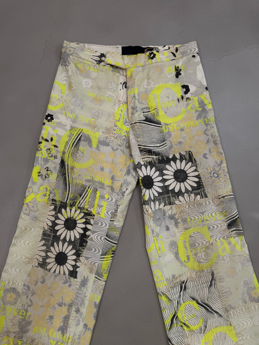 Just Cavalli Y2K Floral Graphic Flared Jeans - W24"