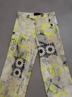 Just Cavalli Y2K Floral Graphic Flared Jeans - W24"