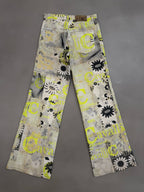 Just Cavalli Y2K Floral Graphic Flared Jeans - W24"