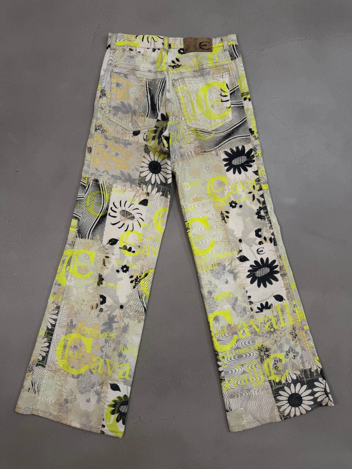 Just Cavalli Y2K Floral Graphic Flared Jeans - W24"