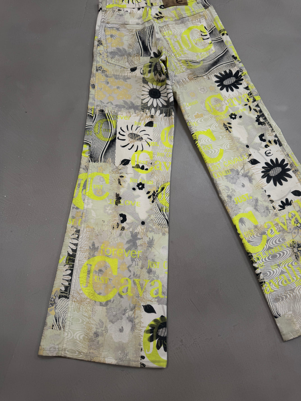 Just Cavalli Y2K Floral Graphic Flared Jeans - W24"